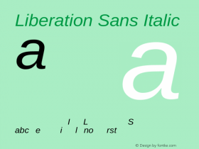 Liberation Sans Italic Version 2.00.1 Font Sample