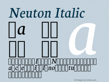 Neuton Italic Version 1.32 Font Sample