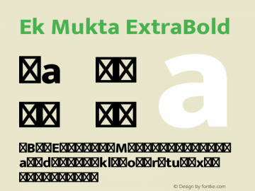 Ek Mukta ExtraBold Version 1.2 Font Sample