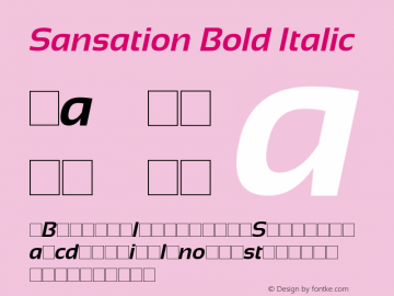 Sansation Bold Italic Version 1.301 Font Sample