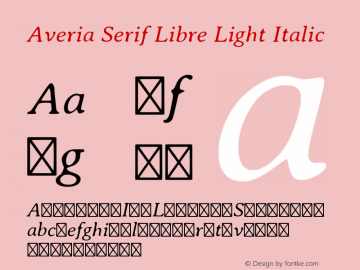 Averia Serif Libre Light Italic Version 1.001 Font Sample
