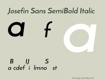 Josefin Sans SemiBold Italic Unknown Font Sample