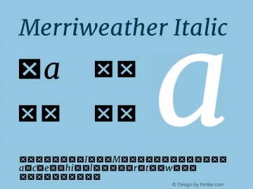 Merriweather Italic Version 1.005; ttfautohint (v0.97) -l 13 -r 13 -G 200 -x 24 -f dflt -w 