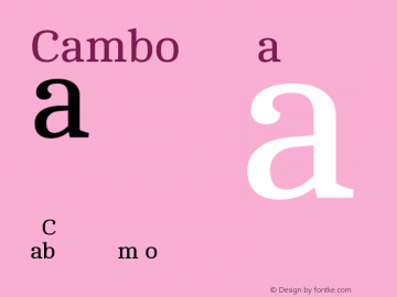 Cambo Regular Version 2.001 Font Sample