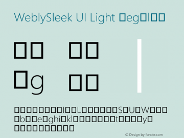 WeblySleek UI Light Regular Version 0.10 January 23, 2013 Font Sample