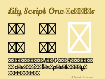Lily Script One Regular Version 1.002;PS 001.001;hotconv 1.0.70;makeotf.lib2.5.58329图片样张