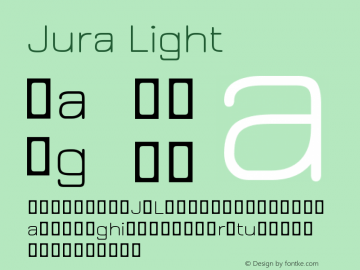 Jura Light Version 2.5.1 Font Sample