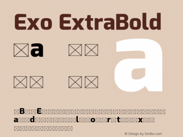 Exo ExtraBold Version 1.00 Font Sample