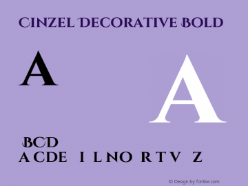 Cinzel Decorative Bold Version 1.001;PS 001.001;hotconv 1.0.56;makeotf.lib2.0.21325图片样张