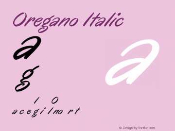 Oregano Italic Version 1.000 Font Sample