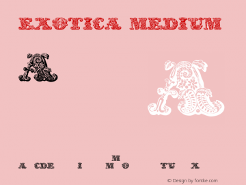 exotica Medium 2001; 1.0, initial release Font Sample