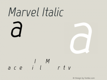 Marvel Italic Version 1.001 Font Sample