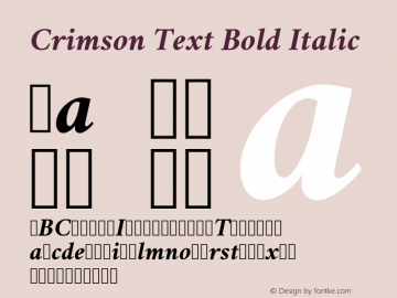 Crimson Text Bold Italic Version 0.8图片样张