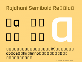 Rajdhani Semibold Regular Version 1.200;PS 1.0;hotconv 1.0.78;makeotf.lib2.5.61930; ttfautohint (v1.1) -l 7 -r 28 -G 50 -x 13 -D latn -f deva -w G图片样张