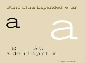 Stint Ultra Expanded Regular Version 1.000 Font Sample
