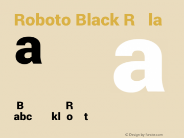 Roboto Black Regular Version 1.100141; 2013 Font Sample