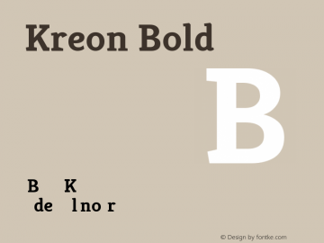 Kreon Bold Version 1.001 Font Sample