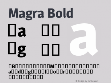 Magra Bold Version 1.001 Font Sample