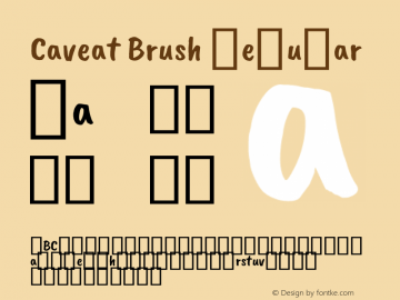 Caveat Brush Font CaveatBrush Regular Font Caveat Brush Version