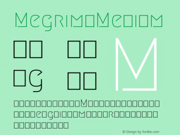 Megrim Medium Version 20110427 Font Sample