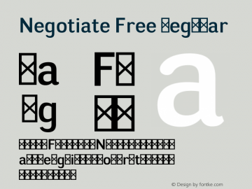 Negotiate Free Regular Version 1.000 Font Sample