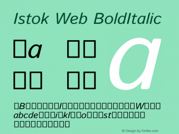 Istok Web BoldItalic Version 1.0.2g Font Sample