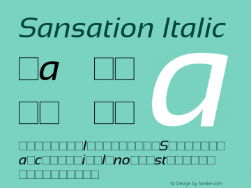 Sansation Italic Version 1.301 Font Sample
