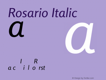 Rosario Italic Version 1.004 Font Sample