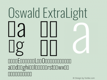 Oswald ExtraLight 3.0; ttfautohint (v0.95) -l 8 -r 50 -G 200 -x 0 -w 