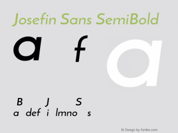 Josefin Sans SemiBold Unknown Font Sample