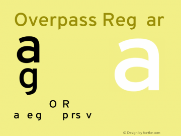 Overpass Regular Version 1.001 Font Sample