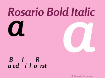 Rosario Bold Italic Version 1.004 Font Sample