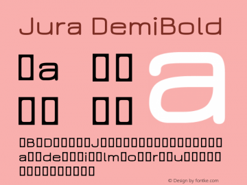 Jura DemiBold Version 2.5.1 Font Sample