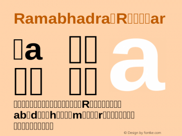 Ramabhadra Regular Version 1.0.5; ttfautohint (vUNKNOWN) -l 7 -r 28 -G 50 -x 13 -D telu -f telu -w G -X 