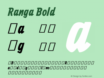 Ranga Bold Version 1.0.2 Font Sample