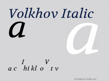 Volkhov Italic Version 1.010图片样张