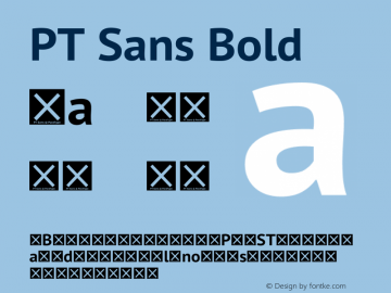 PT Sans Bold Version 2.003W OFL Font Sample