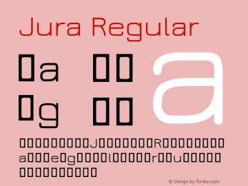 Jura Regular Version 2.5.1 Font Sample