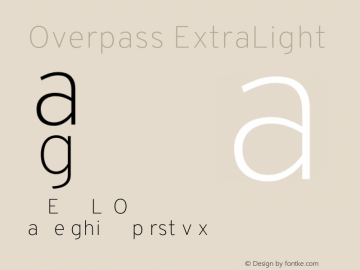 Overpass ExtraLight Version 1.000 Font Sample