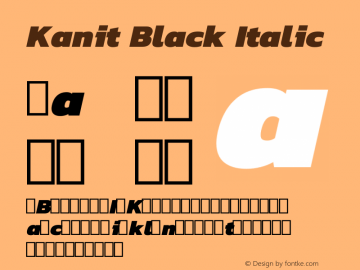 Kanit Black Italic Version 1.001 Font Sample