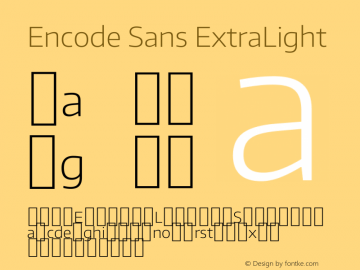 Encode Sans ExtraLight Version 1.000; ttfautohint (v1.00) -l 8 -r 50 -G 200 -x 14 -D latn -f none -w G图片样张