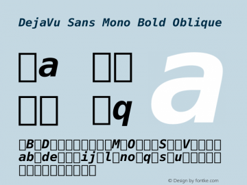 DejaVu Sans Mono Bold Oblique Version 2.34图片样张