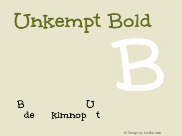 Unkempt Bold Version 1.001 Font Sample