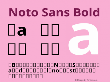 Noto Sans Bold Version 1.04 Font Sample