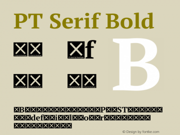 PT Serif Bold Version 1.000 Font Sample