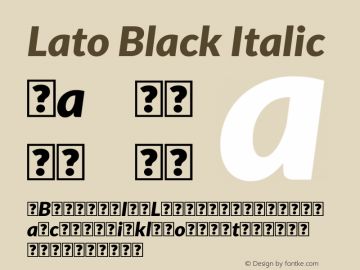 Lato Black Italic Version 1.104; Western+Polish opensource图片样张