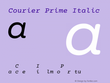 Courier Prime Italic Version 1.202 Font Sample