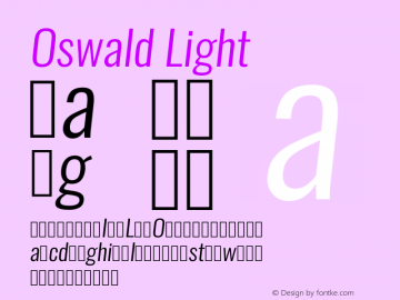 Oswald Light 3.0; ttfautohint (v0.95.6-bc232) -l 8 -r 50 -G 200 -x 0 -w 
