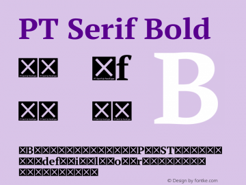 PT Serif Bold Version 1.000W OFL Font Sample