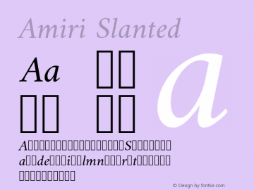 Amiri Slanted Version 000.107 Font Sample